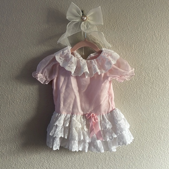 Other - Pink And White Lace Cottage Core Tunic